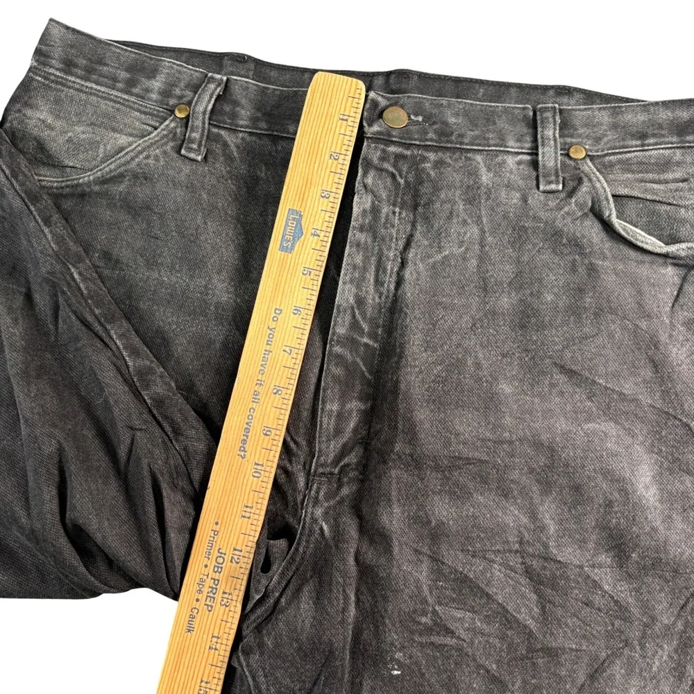 Wrangler 13MWZWK Men's Black Wash Denim‎ Jeans 39x34.5 Straight Leg Cowboy Rodeo